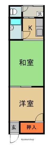 シラカバハイツ(2DK/3階)の間取り写真