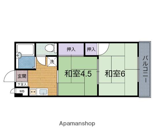 Mプラザ大住壱番館(1DK/4階)の間取り写真