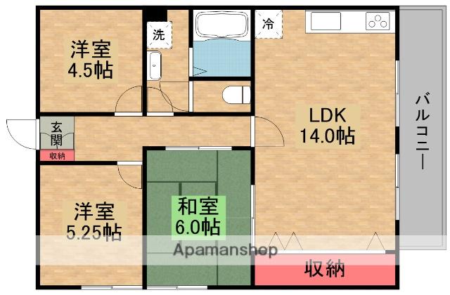 サンヒルズ杉本Ⅱ(2LDK/2階)の間取り写真