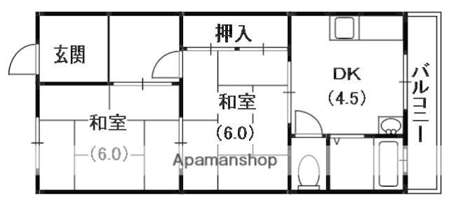 西本マンション(2DK/2階)の間取り写真