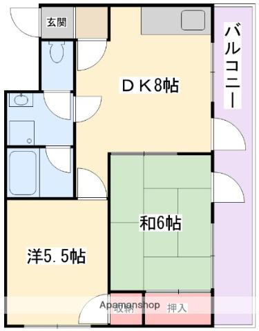 レスターテⅡ(2DK/3階)の間取り写真