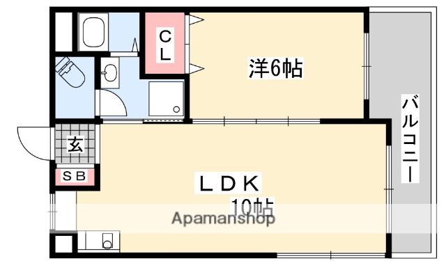 コーポラス喜山荘(1LDK/4階)の間取り写真