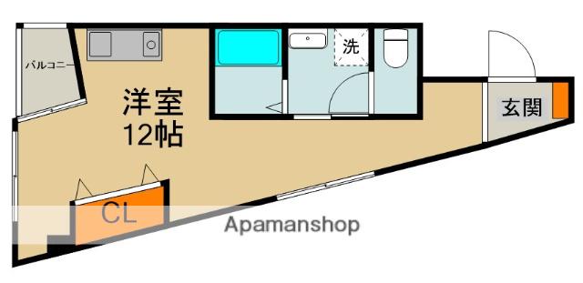 幸福ハイツ(ワンルーム/4階)の間取り写真