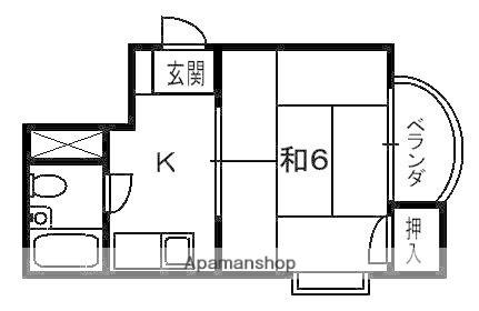 ロイヤルハイツ萱島(1K/2階)の間取り写真