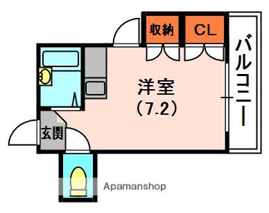 ニューハイツ桜Ⅳ(ワンルーム/3階)の間取り写真