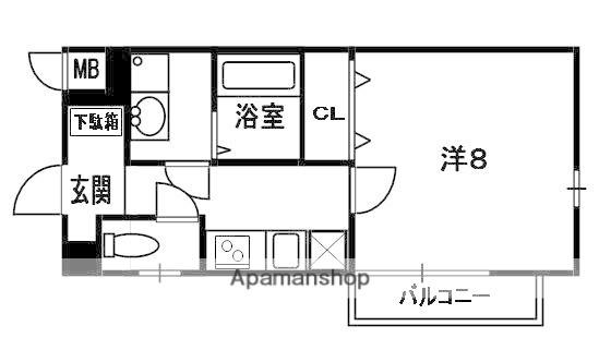 フローラ大垣内(1K/3階)の間取り写真