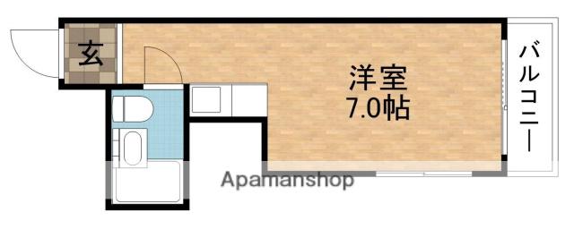 千功ハイツ(ワンルーム/3階)の間取り写真