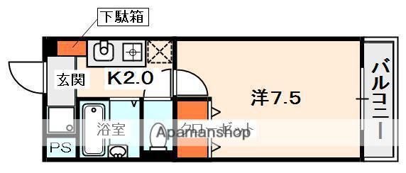 アルファークラージュⅡ(1K/3階)の間取り写真