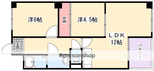 ハイツアザレア(2LDK/3階)の間取り写真