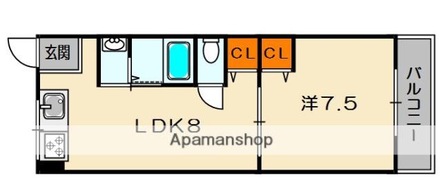 シャンテー御殿山(1LDK/5階)の間取り写真