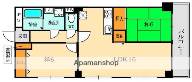 グリーンハウス枚方(2LDK/2階)の間取り写真
