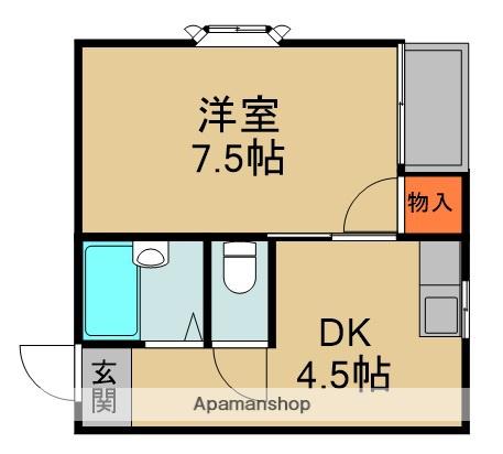 ハイ・インペリアルA棟(1DK/3階)の間取り写真