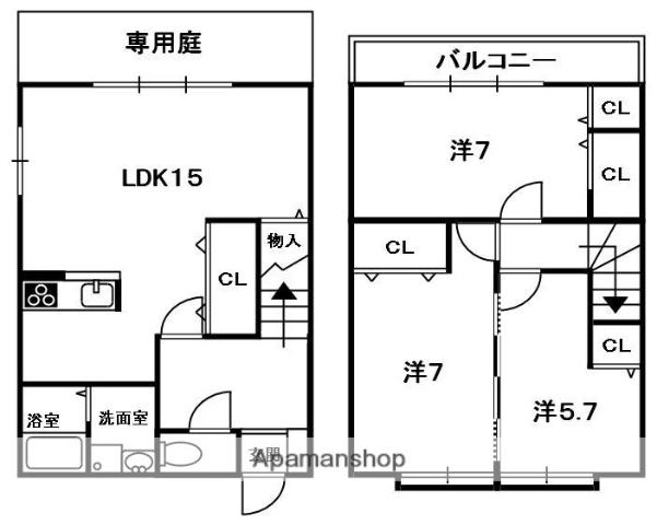 センチュリオン花住坂(3LDK)の間取り写真