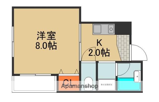 ピノルース高瀬(1K/2階)の間取り写真