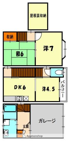 大阪メトロ谷町線 大日駅 徒歩16分 3階建 築29年(3DK)の間取り写真