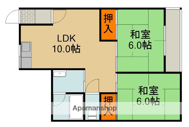 ニシムラハイツ(2LDK/4階)の間取り写真