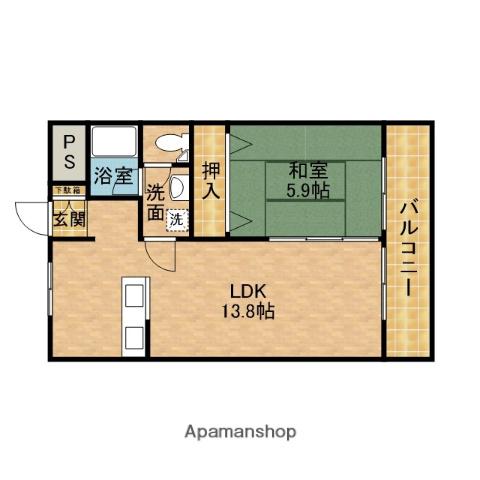 ウインドヒル香里Ⅰ(1LDK/6階)の間取り写真