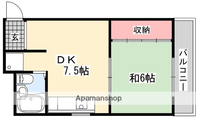 香里ロイヤルプラザ(1LDK/6階)の間取り写真