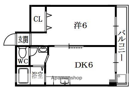 アーバンハイツ池之宮(1DK/1階)の間取り写真