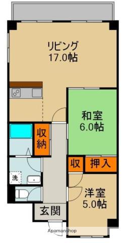 リバーパーク(2LDK/4階)の間取り写真