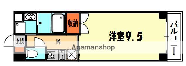 リバティ西三荘(1K/5階)の間取り写真