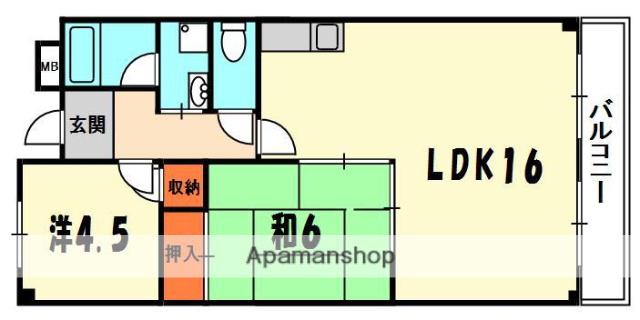 プラザヒロ(2LDK/3階)の間取り写真