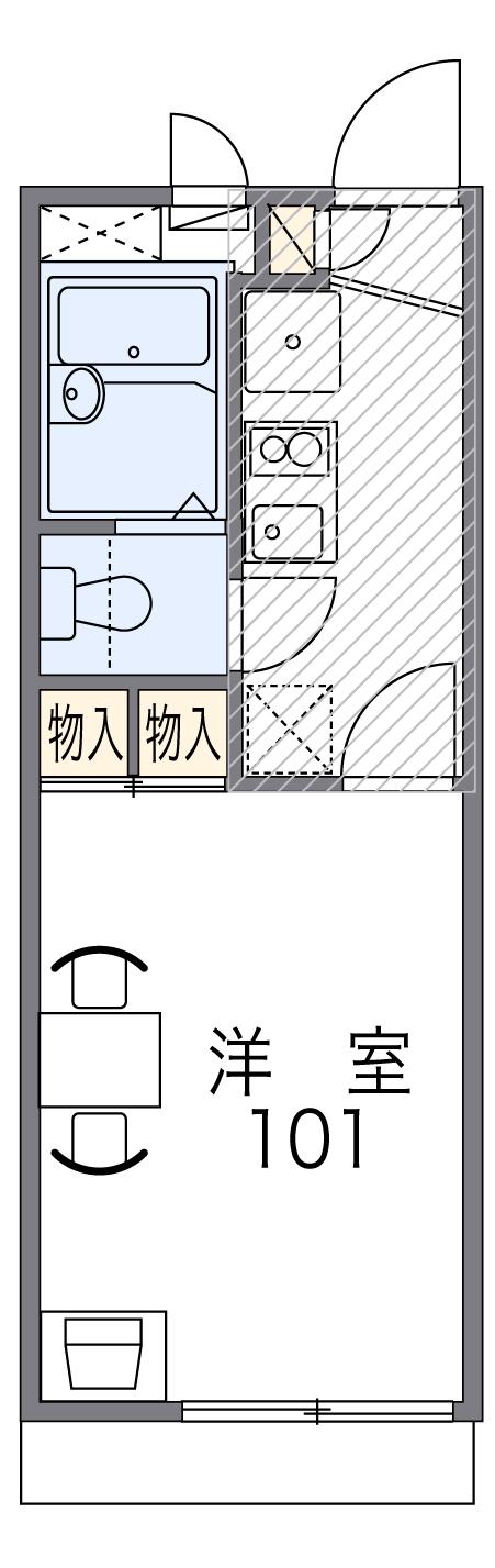 レオパレスヒライⅢ(1K/2階)の間取り写真