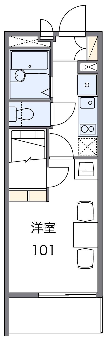 レオパレスひらかた(1K/4階)の間取り写真