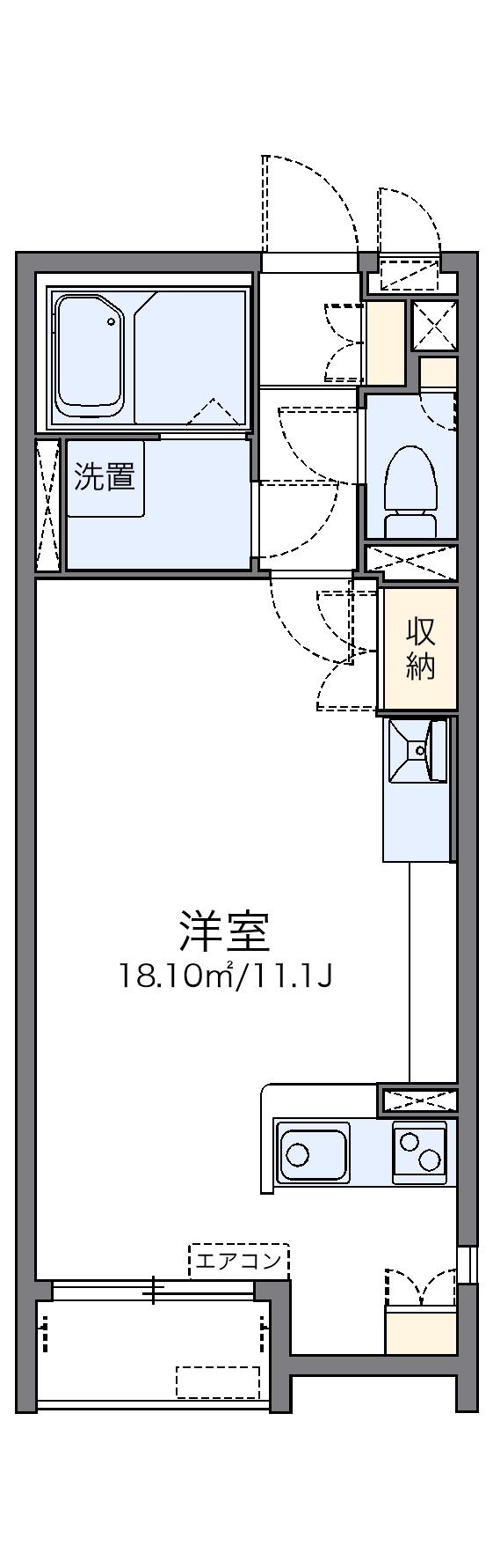 レオネクストメイプルコート(ワンルーム/2階)の間取り写真