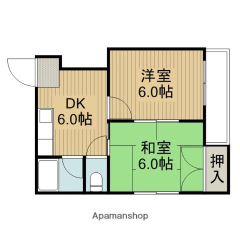 秀和第2ハイツ(2DK/4階)の間取り写真