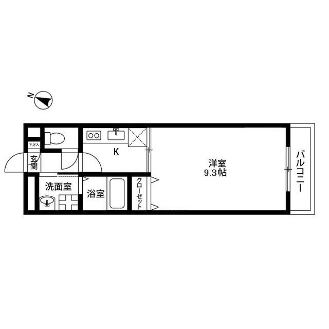 アンプルールフェールGLANDMOB(1K/1階)の間取り写真