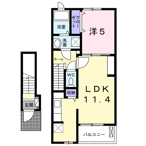 サンライズ(1LDK/2階)の間取り写真