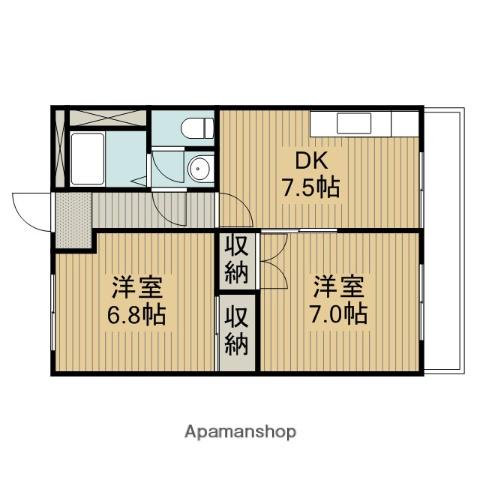 ヴィラナリー柳町(2DK/5階)の間取り写真