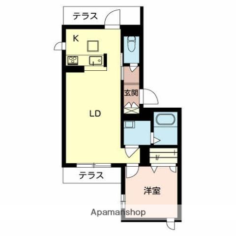 シャーメゾン高瀬18(1LDK/1階)の間取り写真