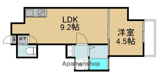 アヴェーレ京阪本通(1LDK/2階)の間取り写真