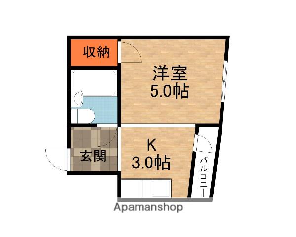 川島第13ビル(1K/4階)の間取り写真
