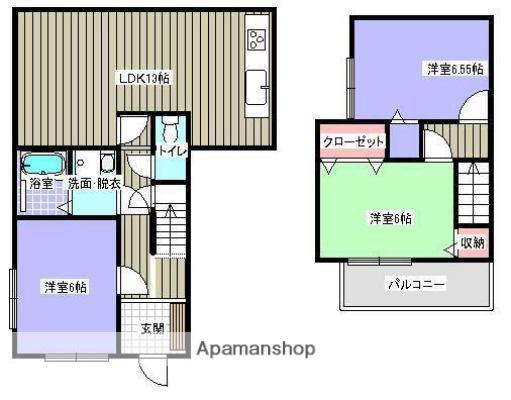 片町線 長尾駅(大阪) 徒歩20分 2階建 築50年(3LDK)の間取り写真