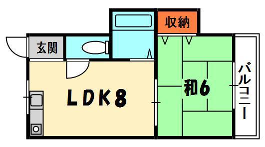 ジュネスシャトー(1LDK/3階)の間取り写真