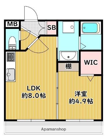 吉泉さくらマンション(1LDK/1階)の間取り写真
