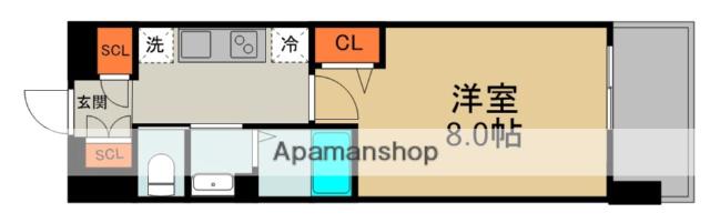 LUXENA KADOMA(1K/14階)の間取り写真