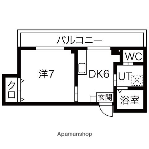 有馬パレス都丘(1DK/3階)の間取り写真