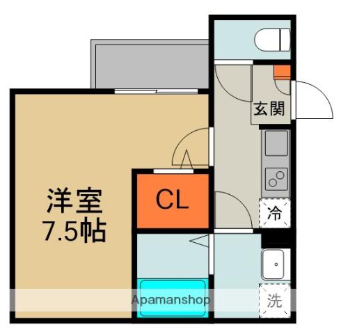 ALEGRIA藤田町ウエスト(1K/2階)の間取り写真