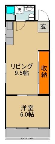 三幸マンション(1LDK/2階)の間取り写真