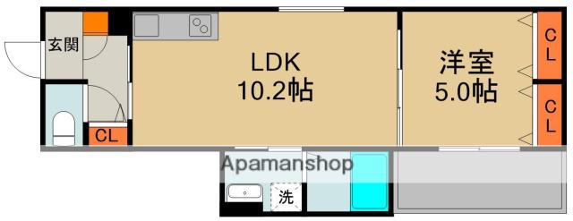 セレニティ八雲北町2丁目B棟(1LDK/3階)の間取り写真