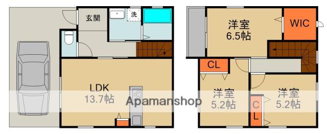 京阪電気鉄道京阪線 西三荘駅 徒歩7分 2階建 築5年(3LDK)の間取り写真