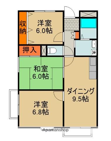 GOTTS門真南(3DK/4階)の間取り写真