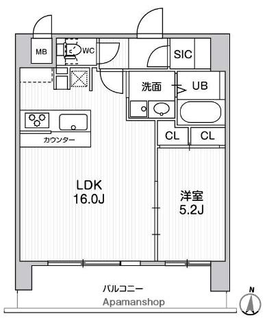 LA DOUCEUR門真(1LDK/8階)の間取り写真