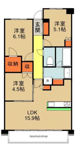パークホームズLALA門真(3LDK/3階)の間取り写真