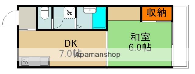 千林ハイツ(1DK/2階)の間取り写真