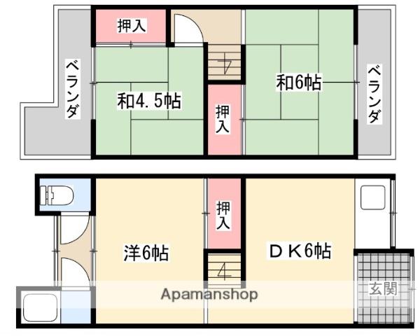 京阪電気鉄道京阪線 牧野駅 徒歩18分 2階建 築55年(3DK)の間取り写真